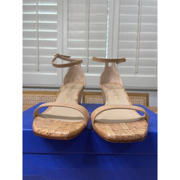 Stuart Weitzman Nudistcurve 50 Wedge Adobe Patent Leather Size 9.5 US 40 EU NIB - Picture 6 of 13